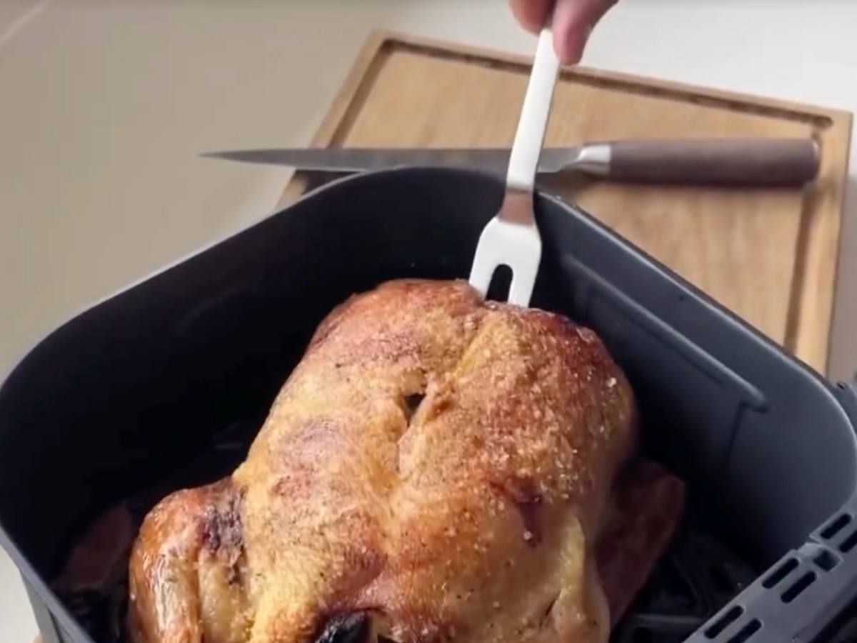 Helstegt and i airfryer (sprød hud, saftig midte)