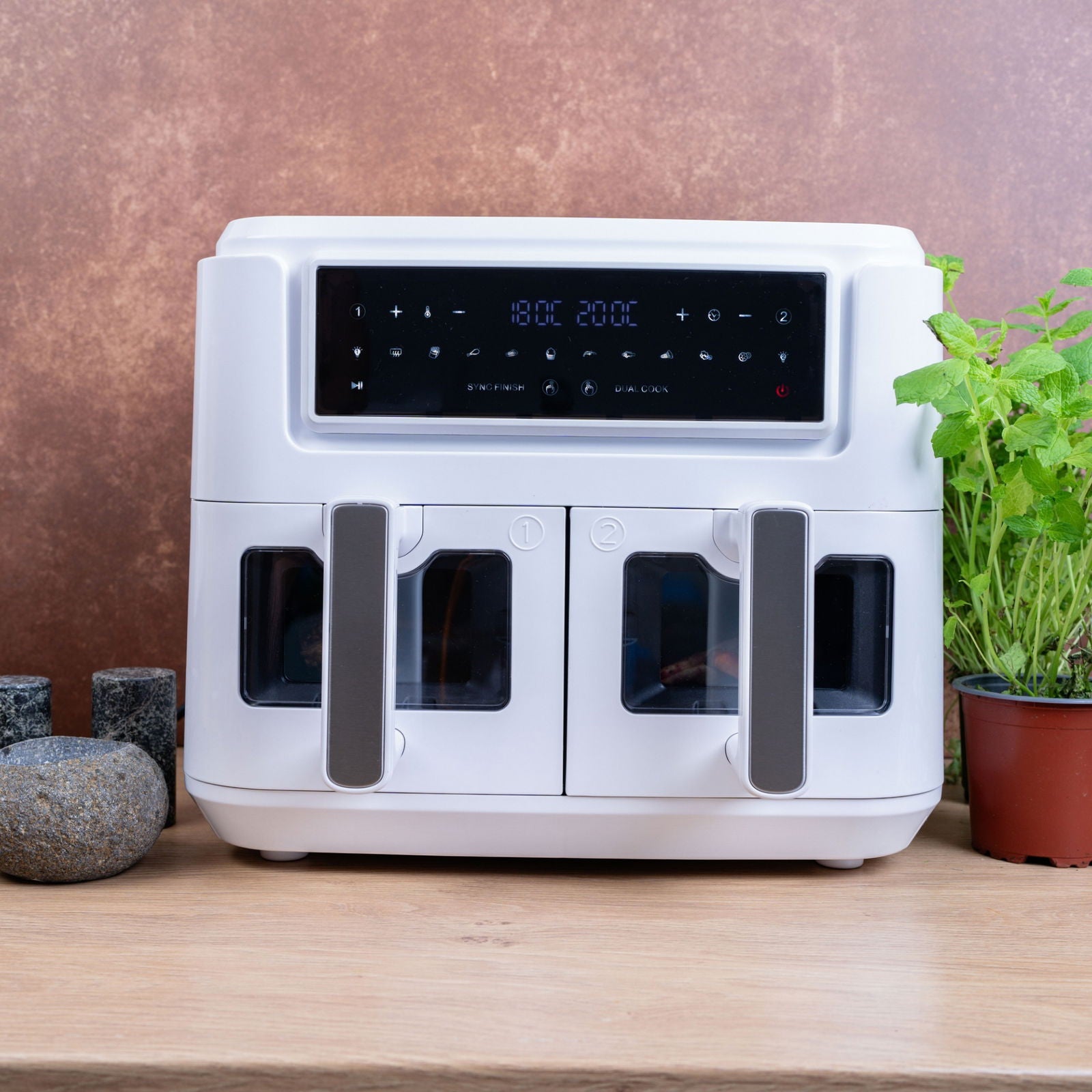 Dual Zone Airfryer 9 Liter, Hvid - 2400W *DEMO*