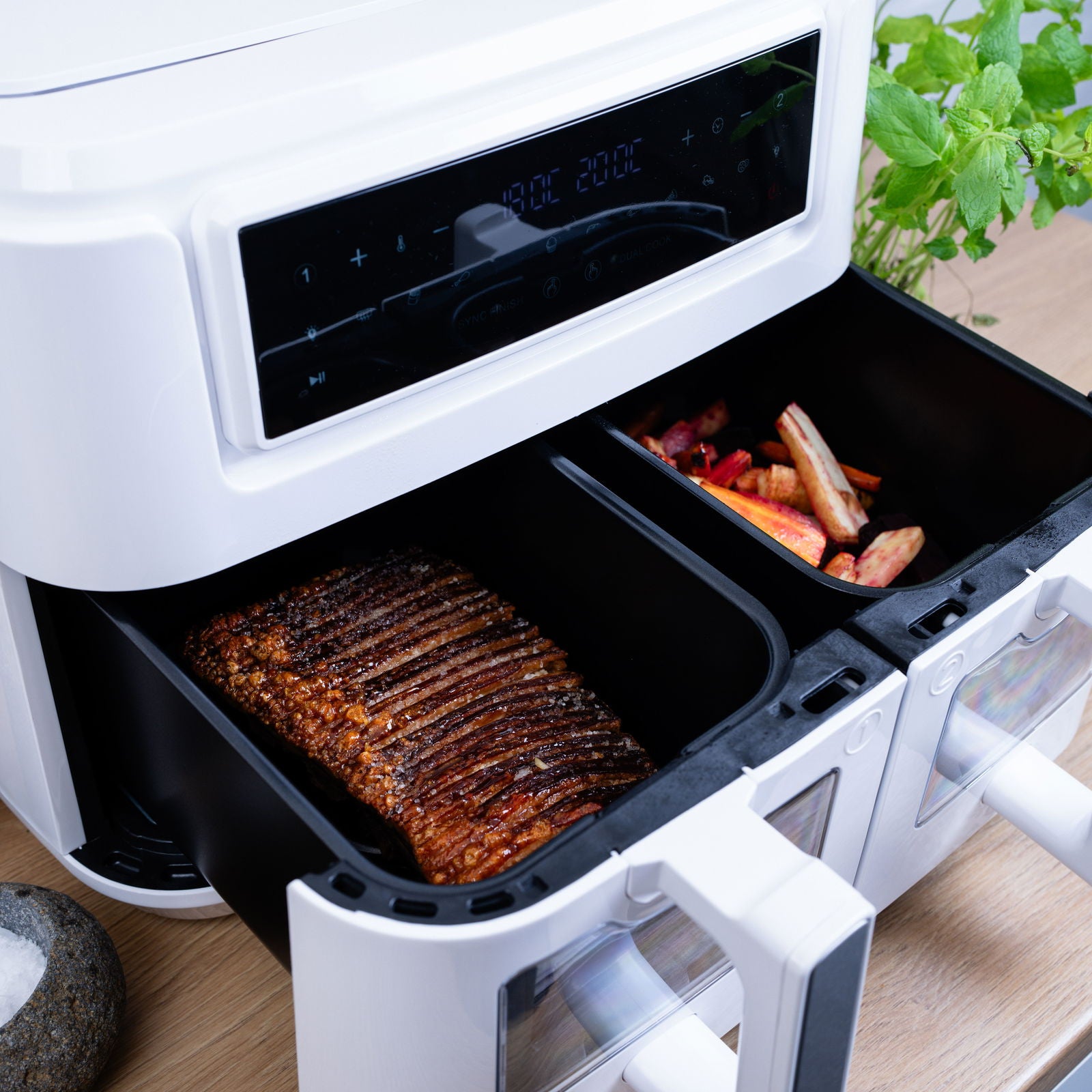 Dual Zone Airfryer 9 Liter, Hvid - 2400W *DEMO*