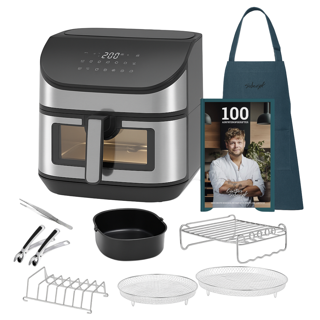 Airfryer Startpakke – 7,5L Digital med Tilbehør & Opskrifter