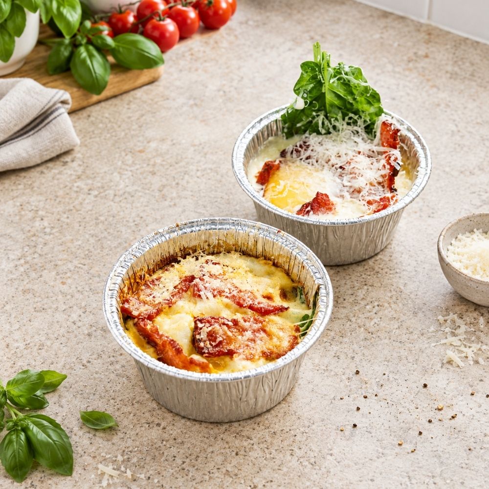 Æg med bacon og tomat i cocotte – nem brunch i airfryer