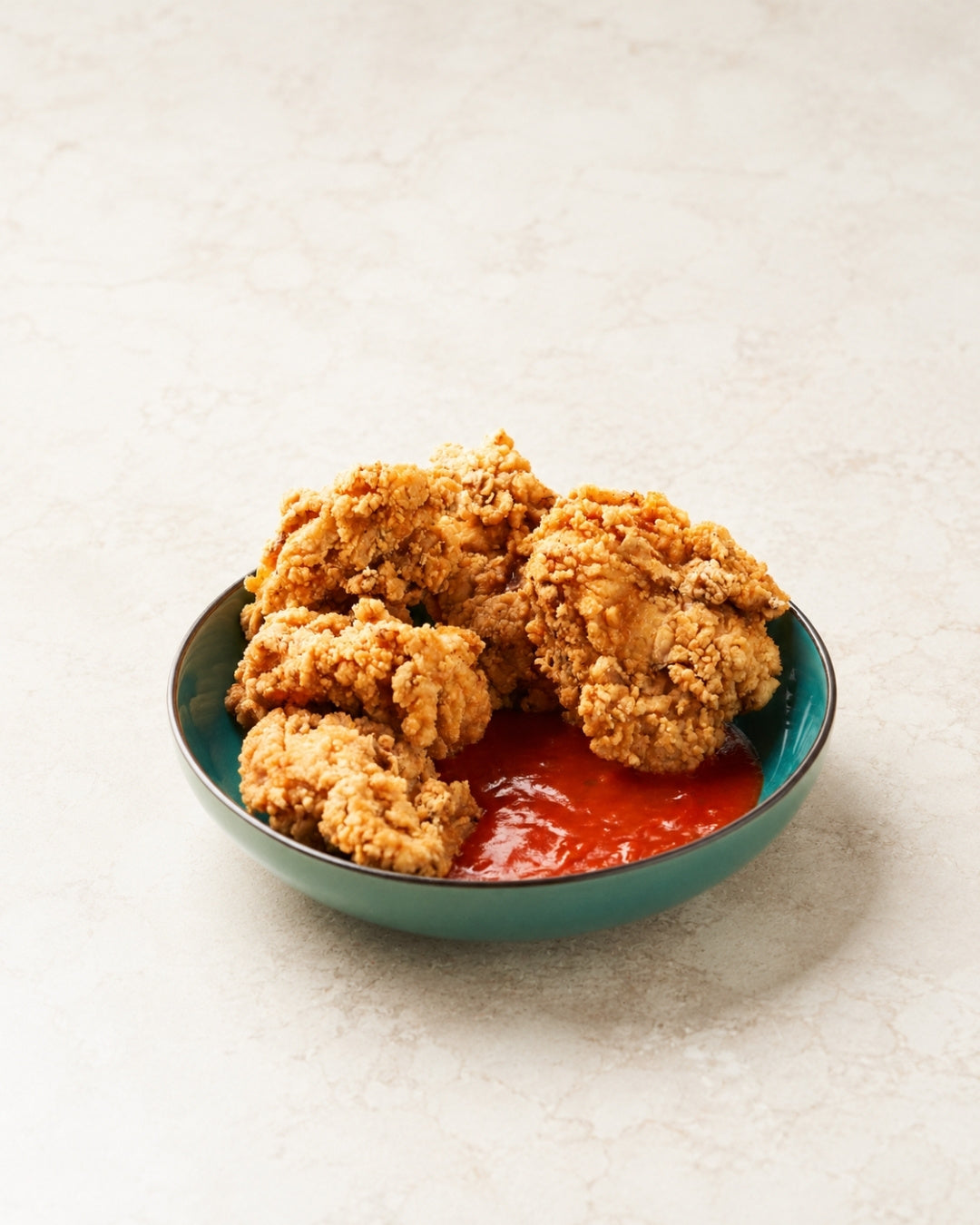 Sprød paneret kylling Mississippi style i airfryer med romesco-dressing