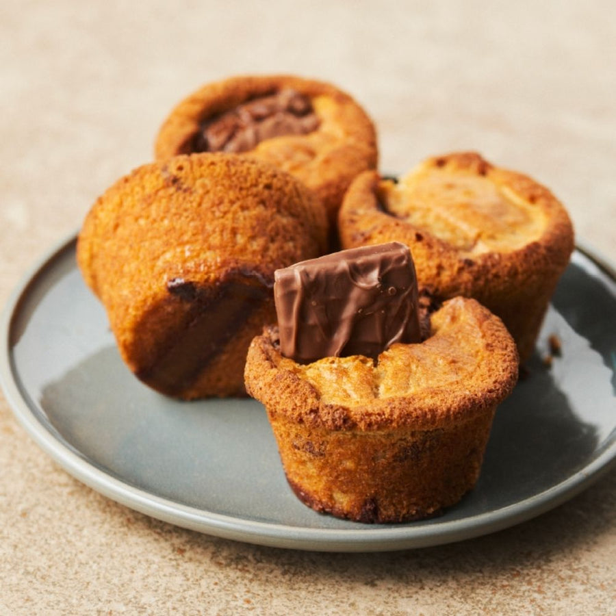 Luftige bananmuffins med Daim i airfryer