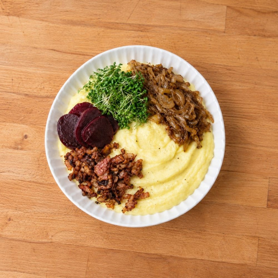 Brændende kærlighed med kartoffelmos