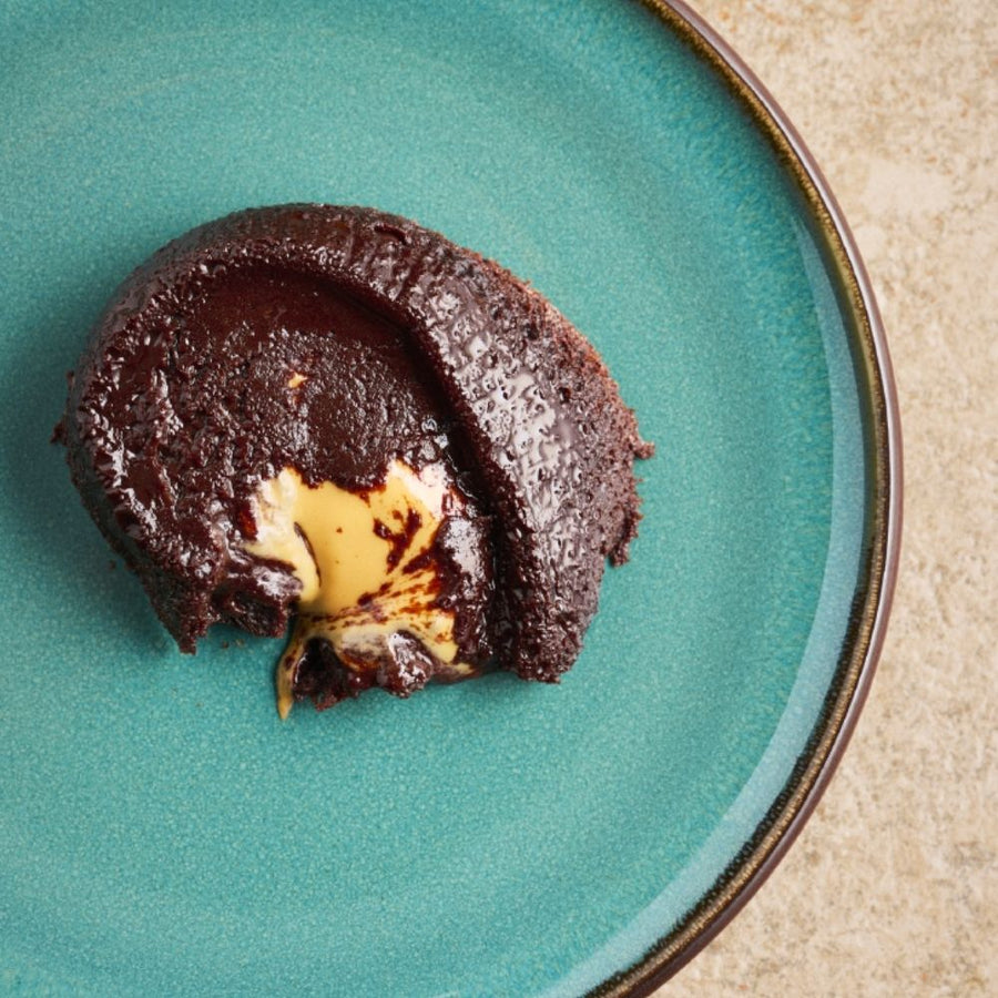 Chokolade fondant med peanut butter - i airfryer