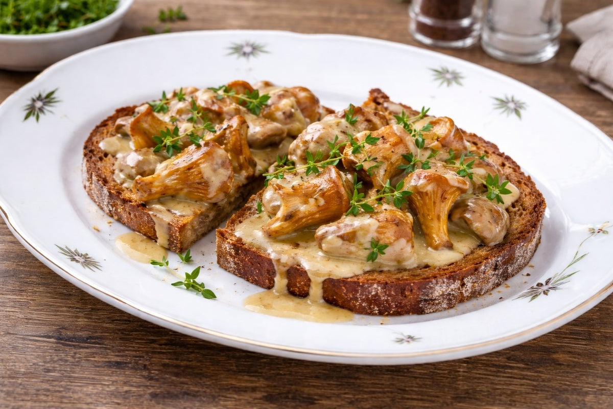 Kantarel à la crème - Kantareller med fløde, smør og cognac