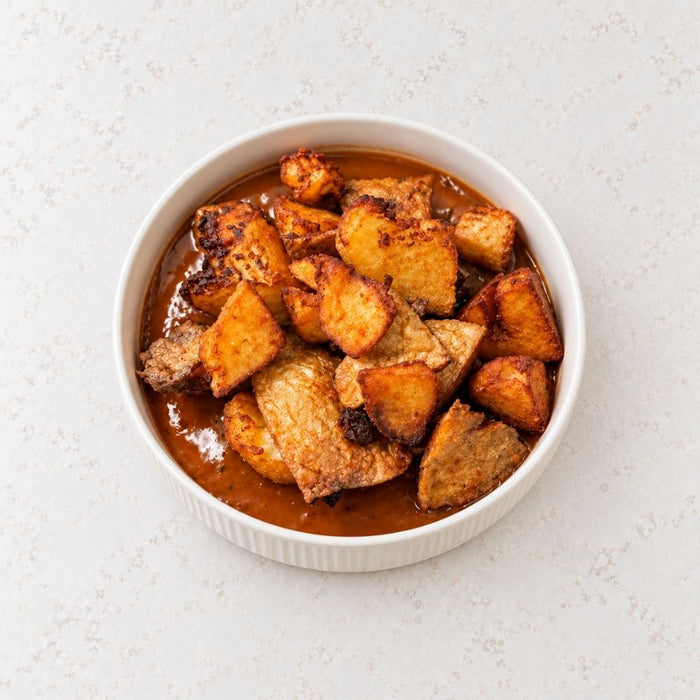 Sprøde kartoffelsnacks af bagte kartofler – pulled potatoes