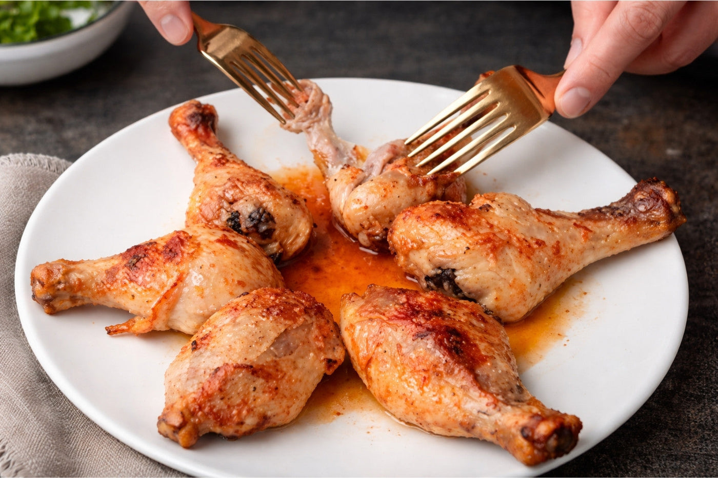 Sprøde kyllingelår i airfryer – saftige og klar på under 30 minutter