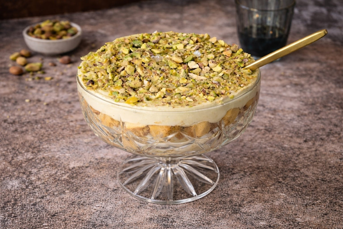 Pistacie tiramisu med mascarpone og ladyfingers – cremet dessert med dyb smag