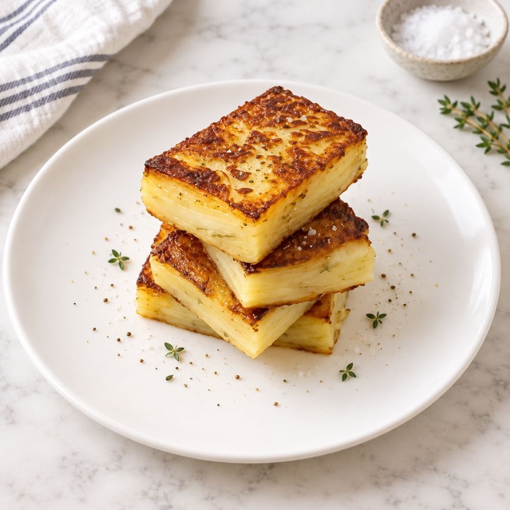Pommes Anna – presset kartoffelkage stegt i smør