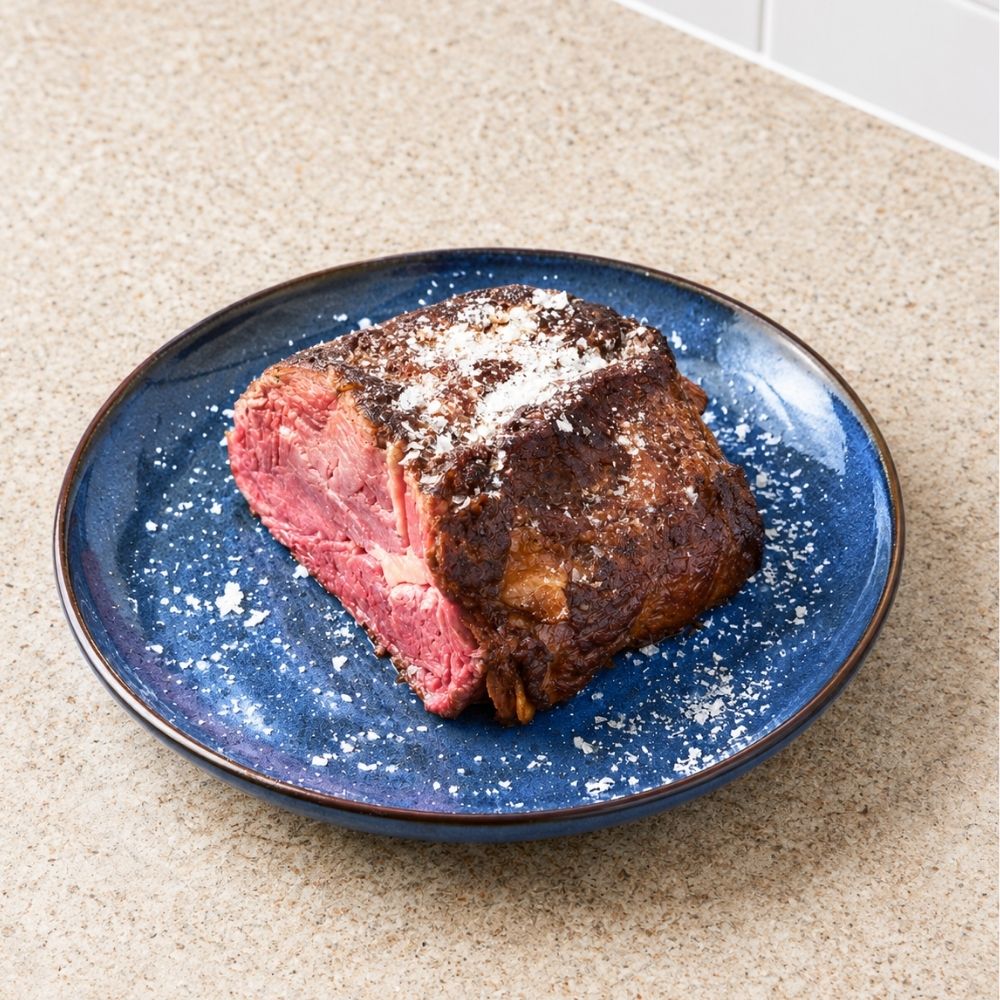 Helstegt ribeye i airfryer – mør oksesteg med rosmarin og timian