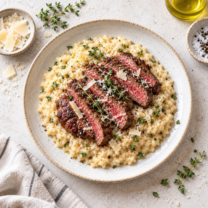 Risotto med ribeye – cremet risotto med parmesan