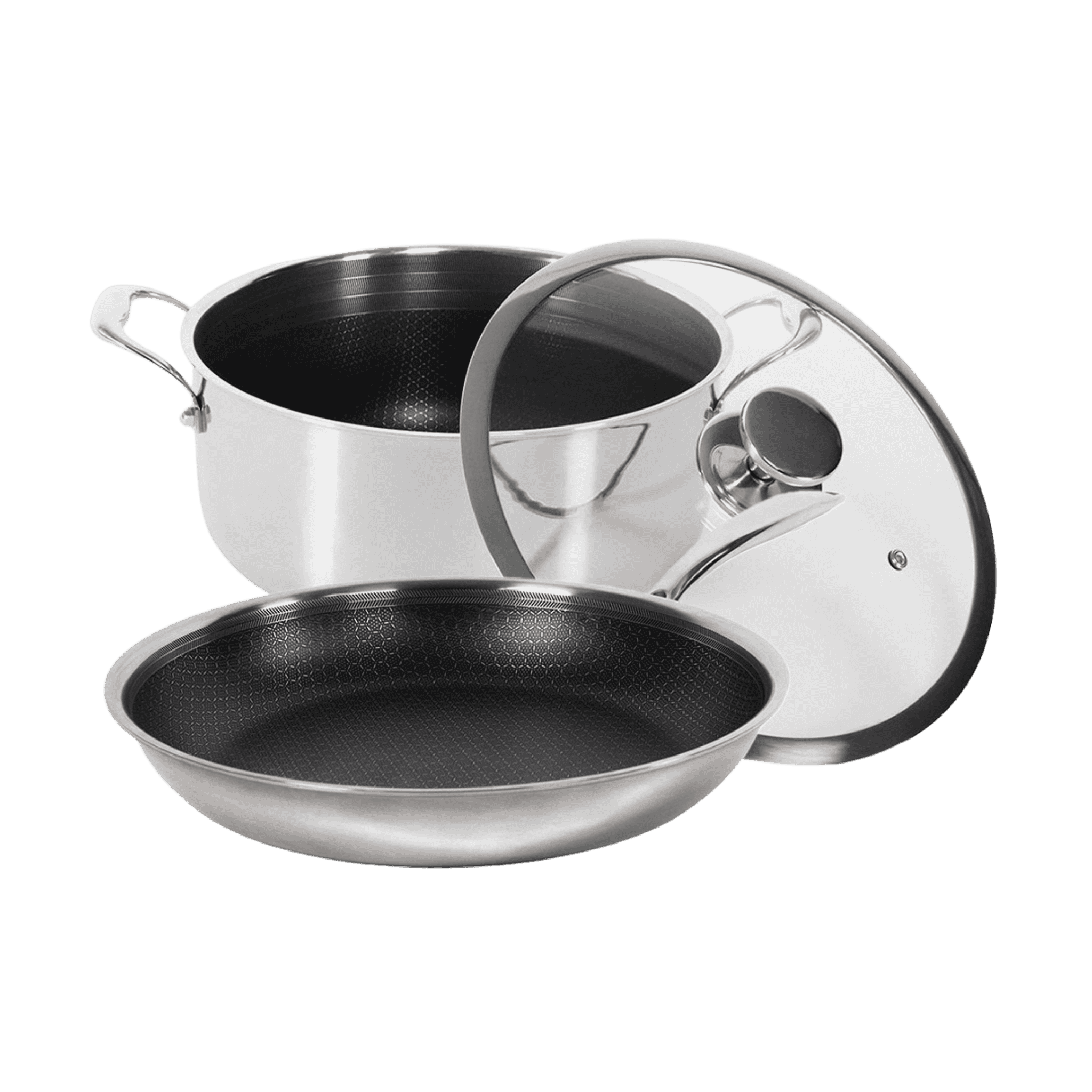 1 Hybrid Stegepande 24 cm og 1 Hybrid Gryde 20 cm