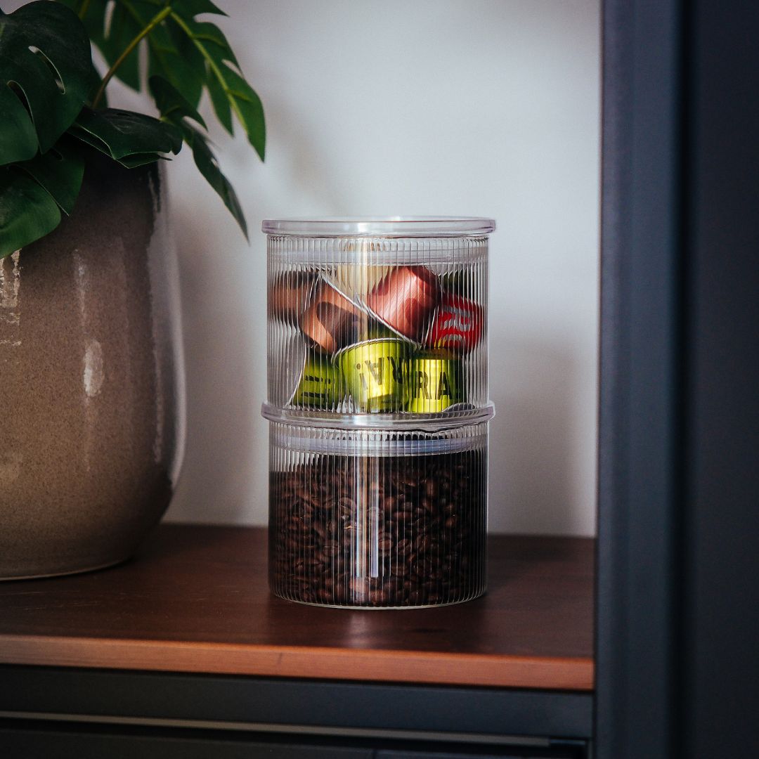 Glasopbevaringsglas med riller - 5 pak