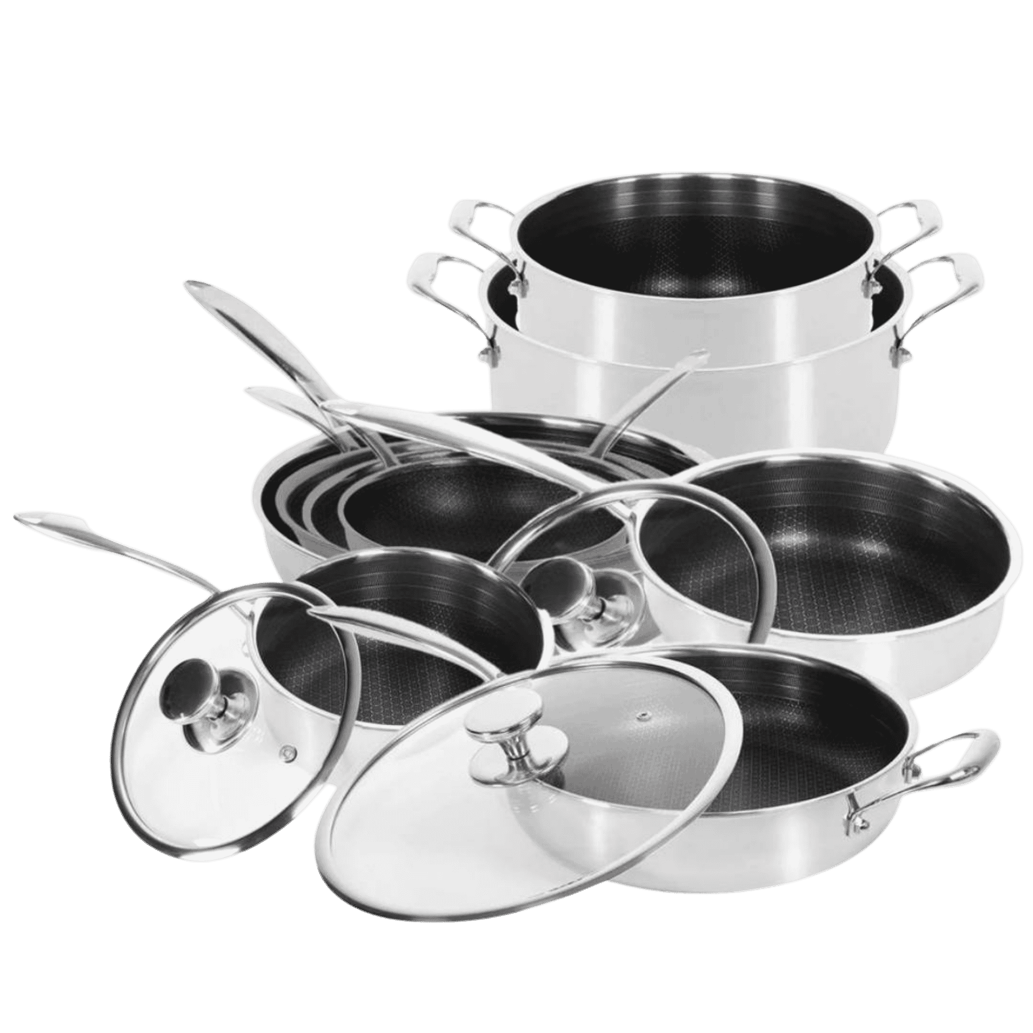 3 Hybrid Stegepander, 2 Gryder, 1 Kasserolle, 1 Wok & 1 Sauterpande