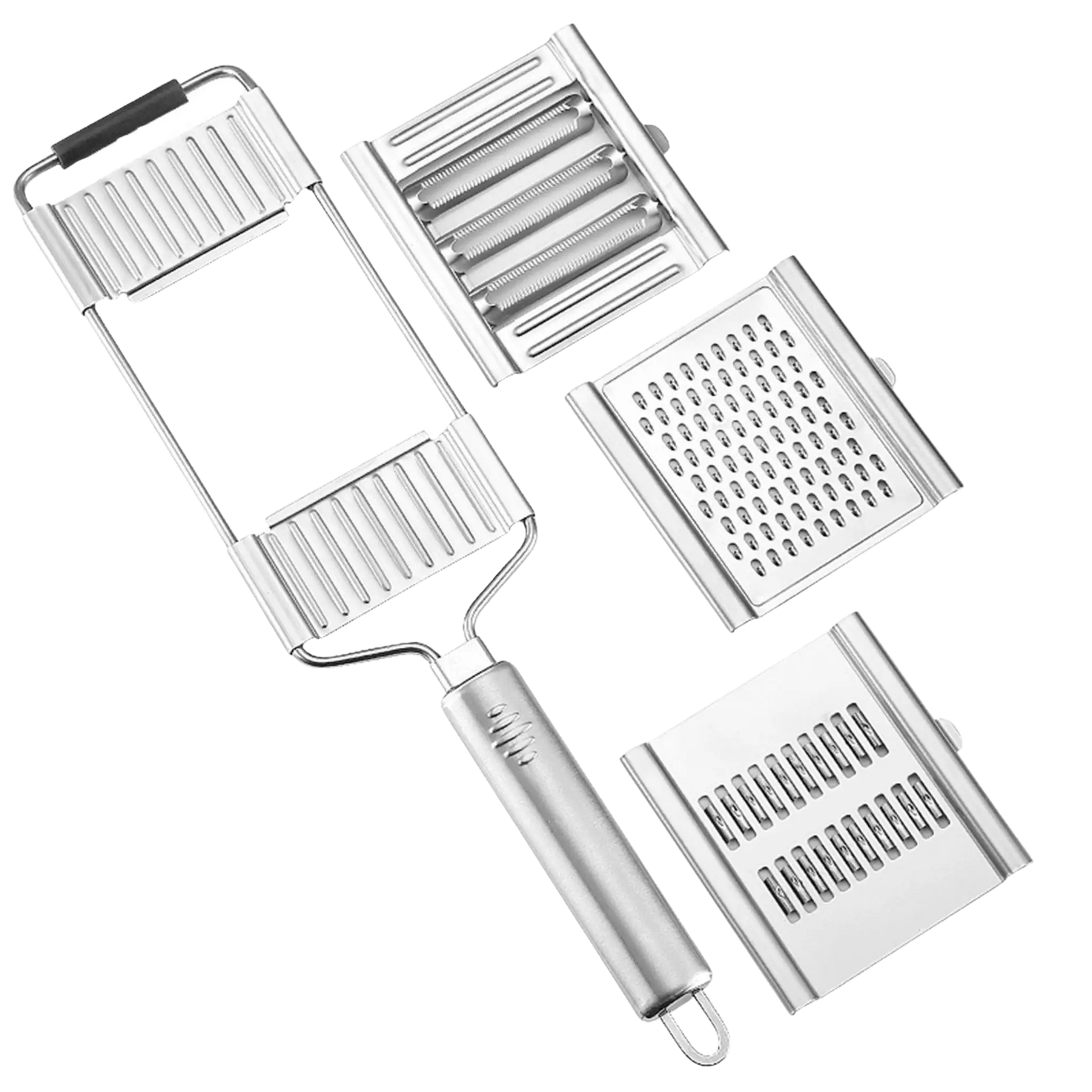4-i-1 rivejern i rustfrit stål – multifunktionelt køkkenredskab til rivning og skæring – Casper Sobczyk