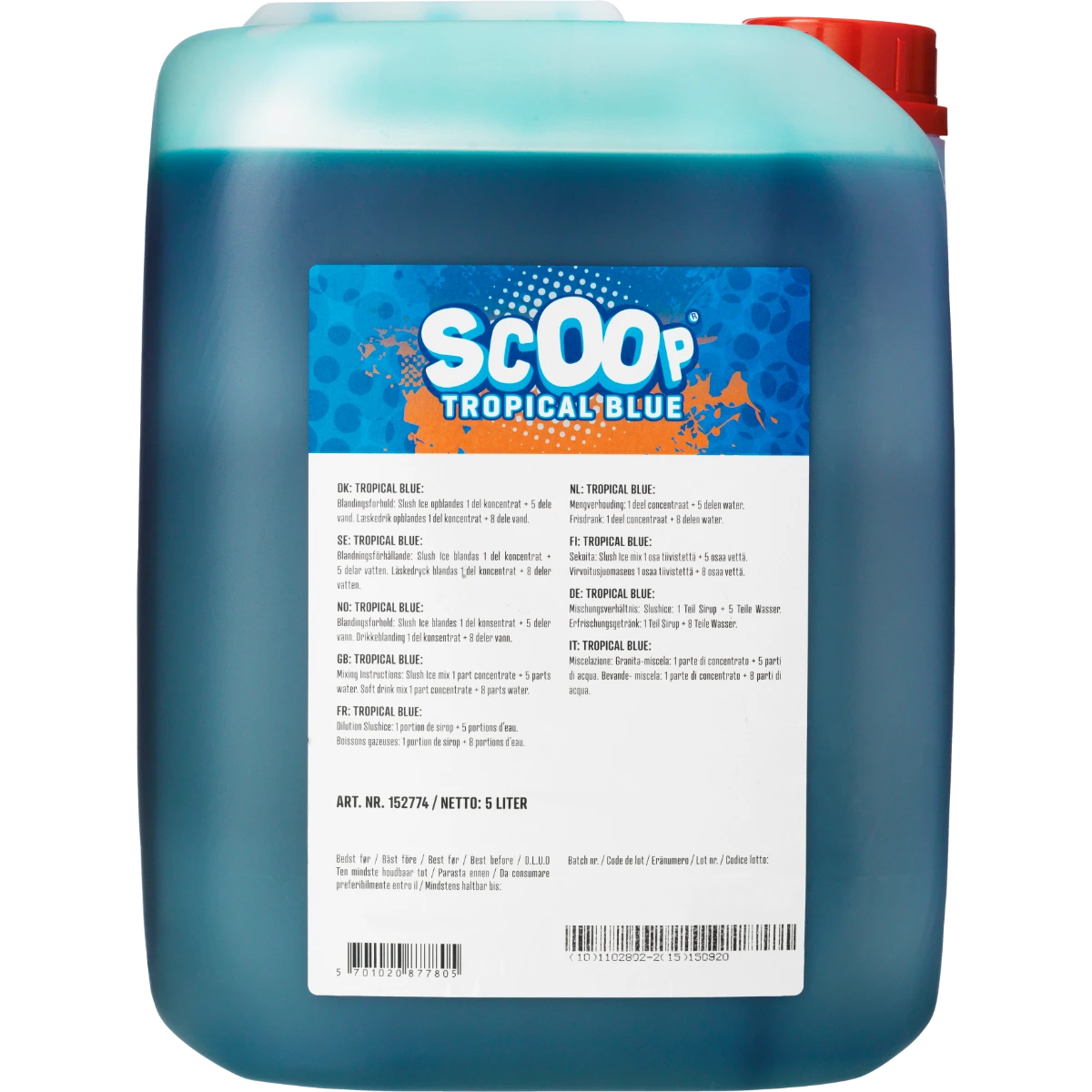 Scoop Tropical Blue slush sirup - 5L
