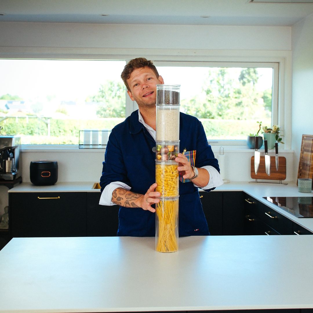Glasopbevaringsglas med riller - 5 pak