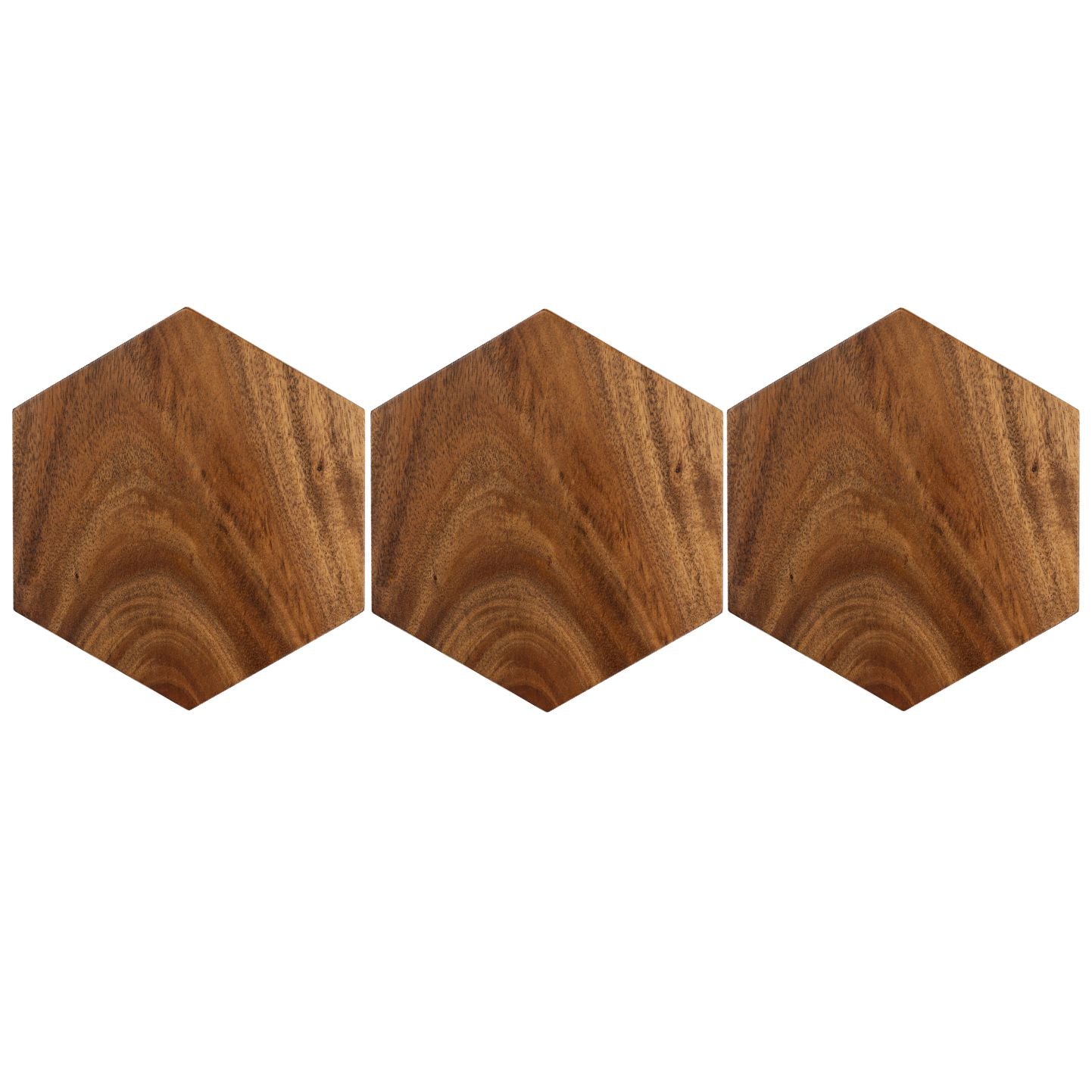 Knivmagnet Hexagon, 3 stk - Premium Akacietræ *DEMO*