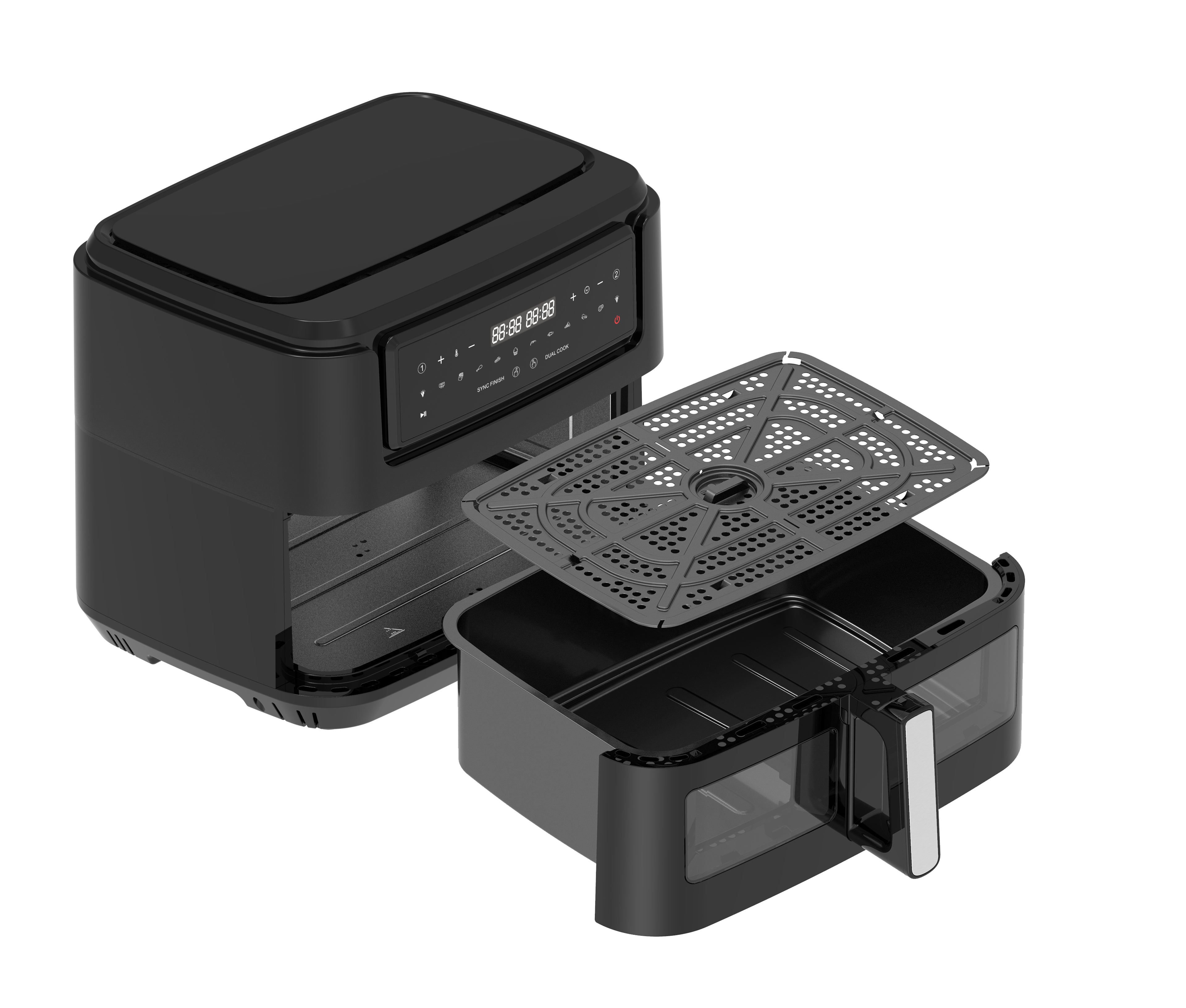 10,5 Liters Kurv til Dual Zone Airfryer 9L, Sort