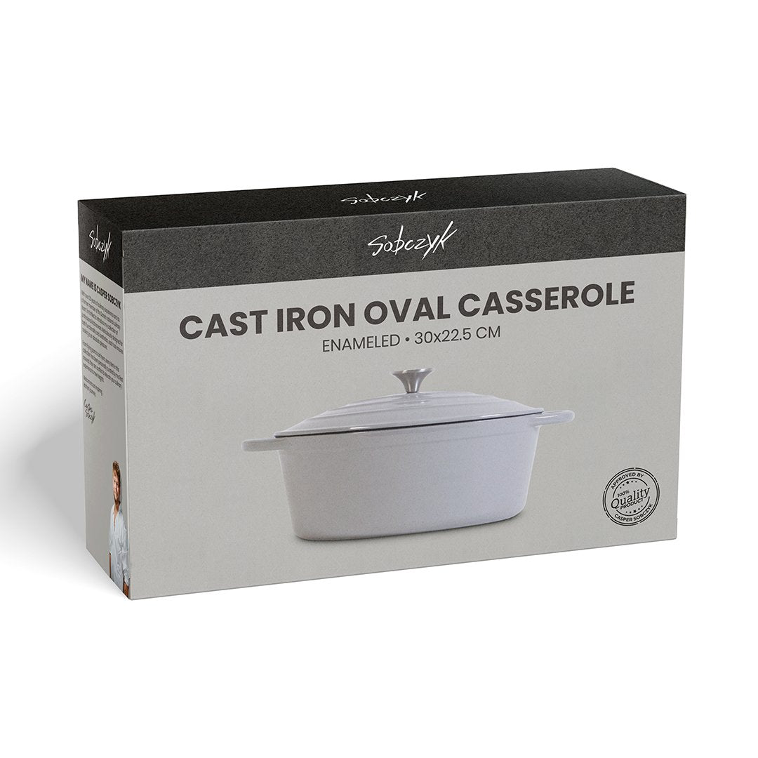 Støbejerns Oval Gryde, Emaljeret - 30x22,5cm *DEMO*