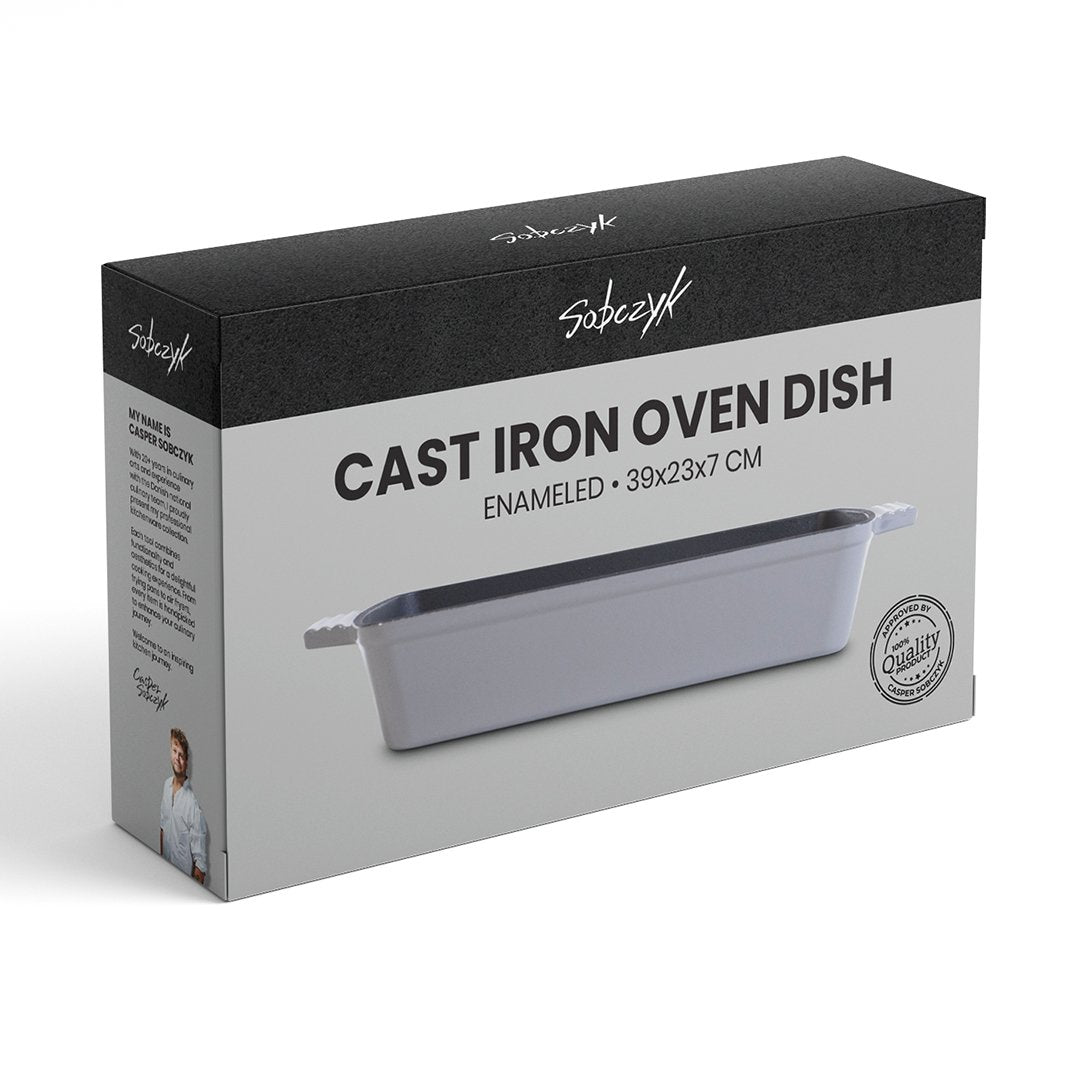 Støbejernsfad, Emaljeret - 39x23x7 cm *DEMO*