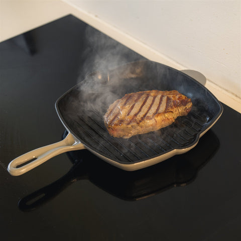 Støbejerns Grillpande, Emaljeret - Ø28 cm