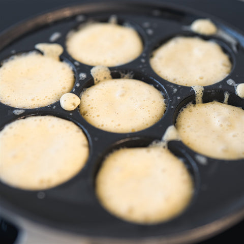 Støbejerns Æbleskivepande, Emaljeret - Ø20,5 cm