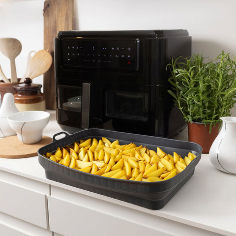 Airfryer Silikoneform, Dobbelskuffe 33 x 23 x 6,8 cm