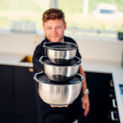 Røreskål med silikonebund, sæt med 3 stk