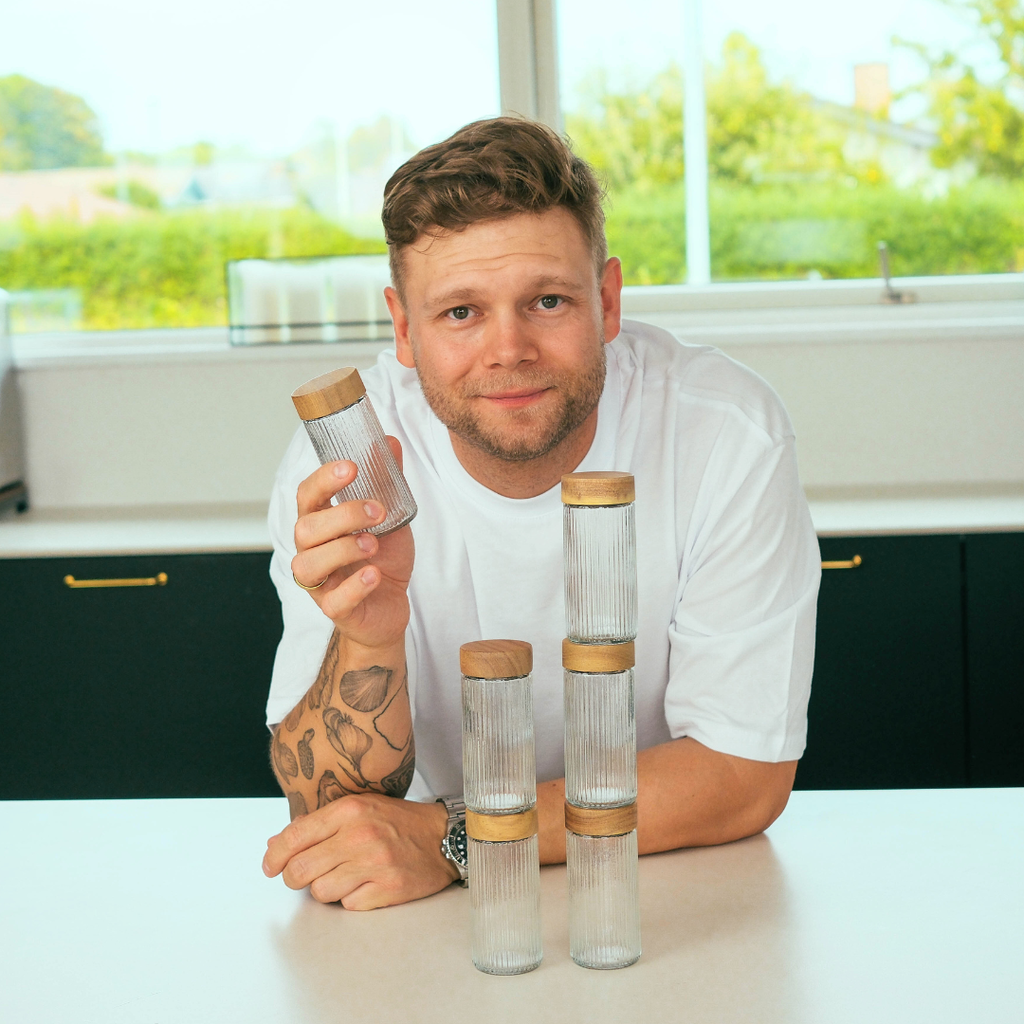 Krydderiglas med trælåg – Sæt med 6 stk