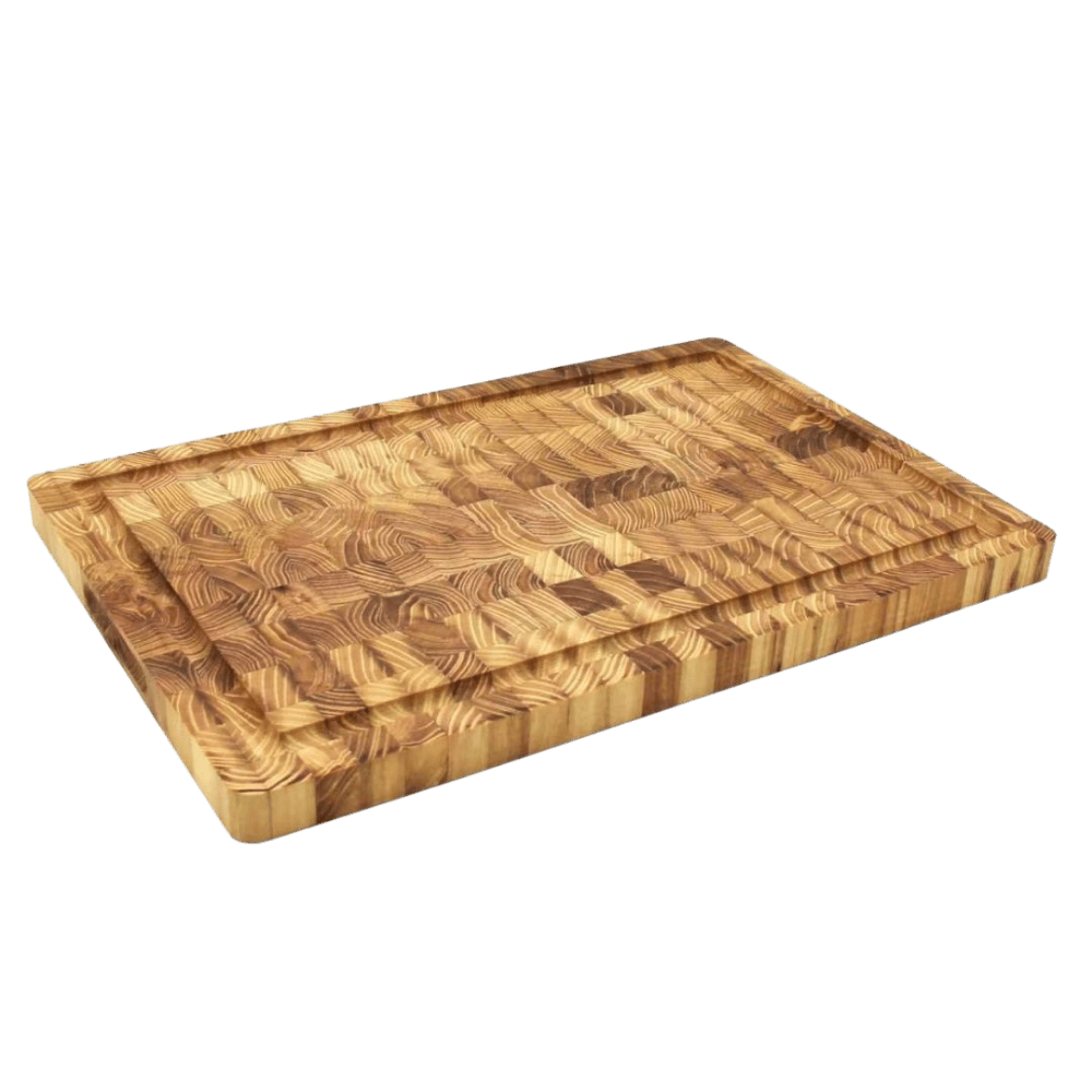 Teak skærebræt med saftrille - 45x30x2,5cm