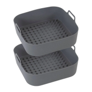 Airfryer silikoneforme firkantet 22×22 cm – 2 stk. genanvendelige forme til madlavning – Casper Sobczyk