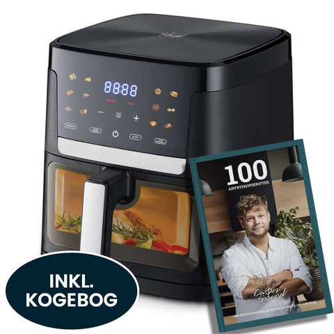 Digital Airfryer 7 Liter, Sort - 1800W + Kogebog - 100 Airfryer Opskrifter