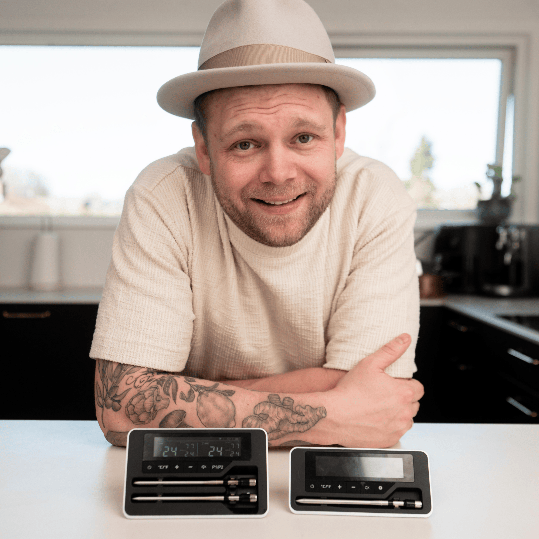 Casper Sobczyk med Bluetooth stegetermometer