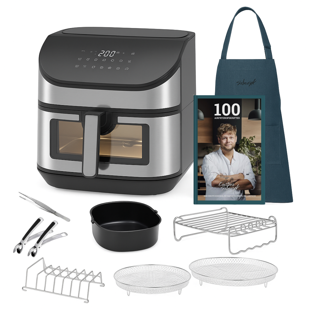 Airfryer Startpakke – 7,5L Digital med Tilbehør & Opskrifter