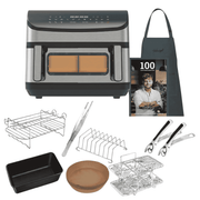 Airfryer Startpakke - Dualfry Fusion Airfryer 10,5 Liter med Tilbehør & Opskrifter