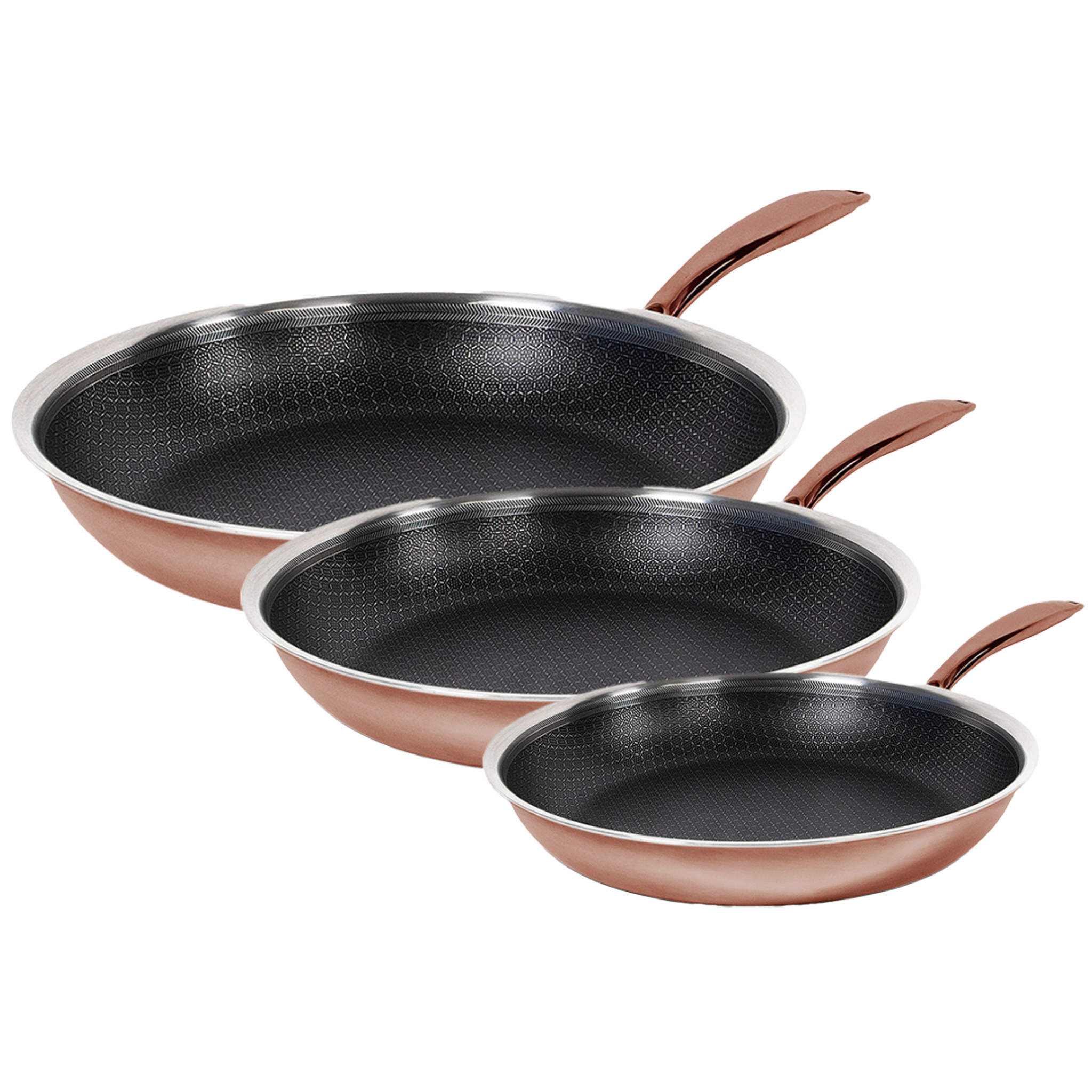 Hybrid Rose Gold Sæt – Stegepander Ø20, Ø24 & Ø28