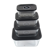 Glas vakuum opbevaringsbøtter sæt á 4 med pumpe – lufttæt opbevaring til mad – Casper Sobczyk