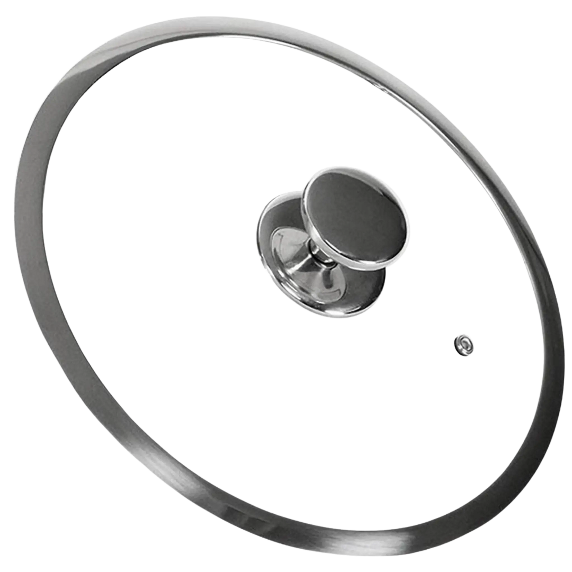 Glaslåg 28 cm – varmebestandigt låg med stålkant og damphul – passer til Hybrid-serien – Casper Sobczyk