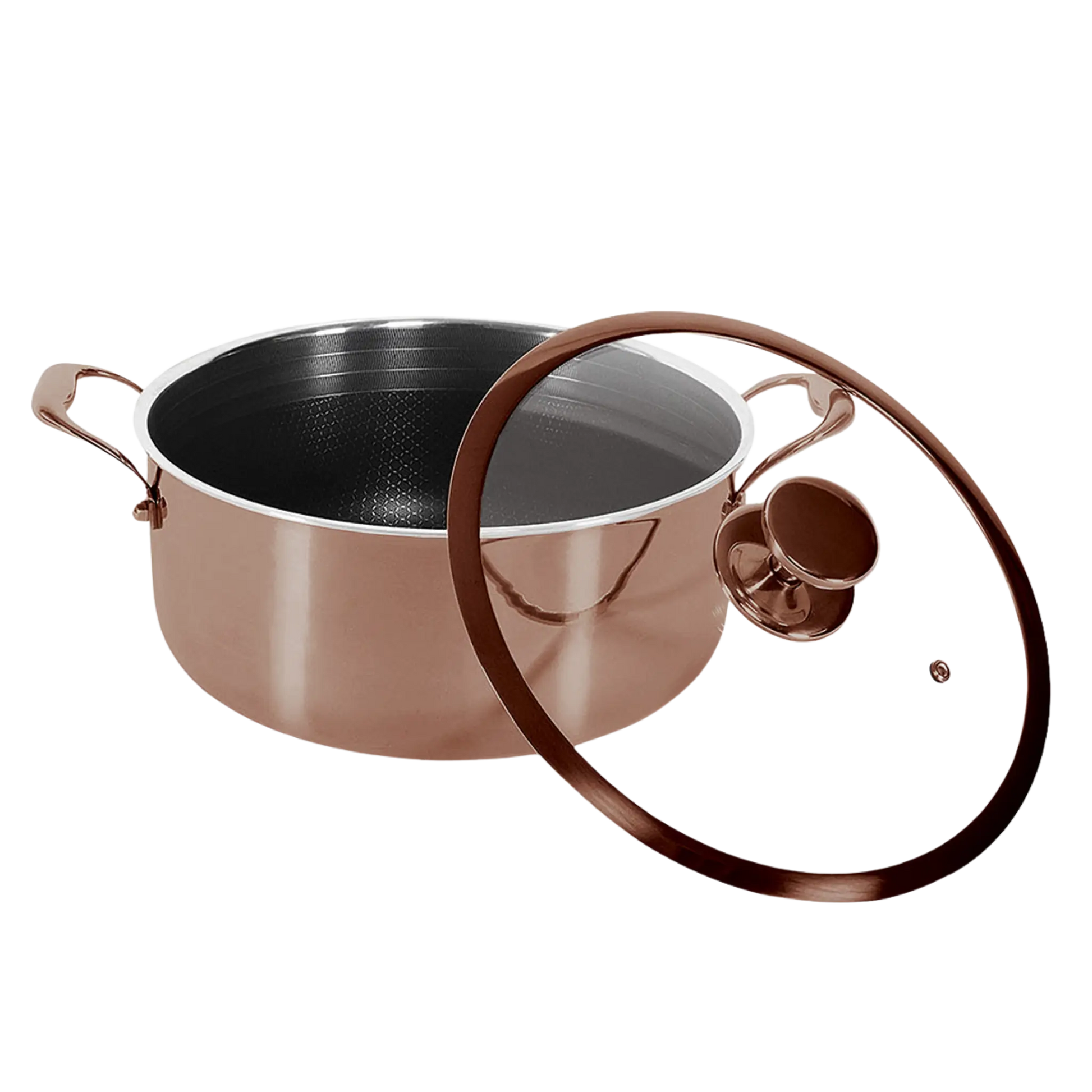 Hybrid gryde 20 cm Rose Gold – 2,9 liter gryde i 3-lags stål med PFAS-fri nonstick belægning – Casper Sobczyk