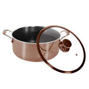 Hybrid gryde 24 cm Rose Gold – 5 liter gryde i 3-lags stål med PFAS-fri nonstick belægning – Casper Sobczyk