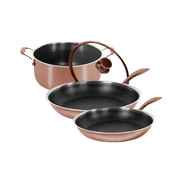 Hybrid Rose Gold Sæt – Stegepander Ø20 & Ø24 + Gryde Ø20