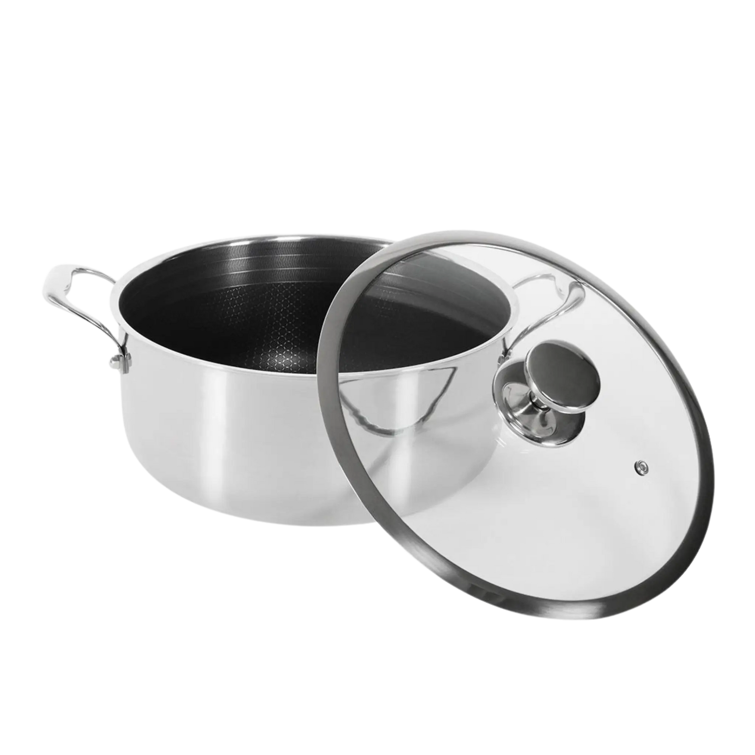 Hybrid gryde med låg 28 cm – 7,1 liter gryde i rustfrit stål til store portioner – Casper Sobczyk