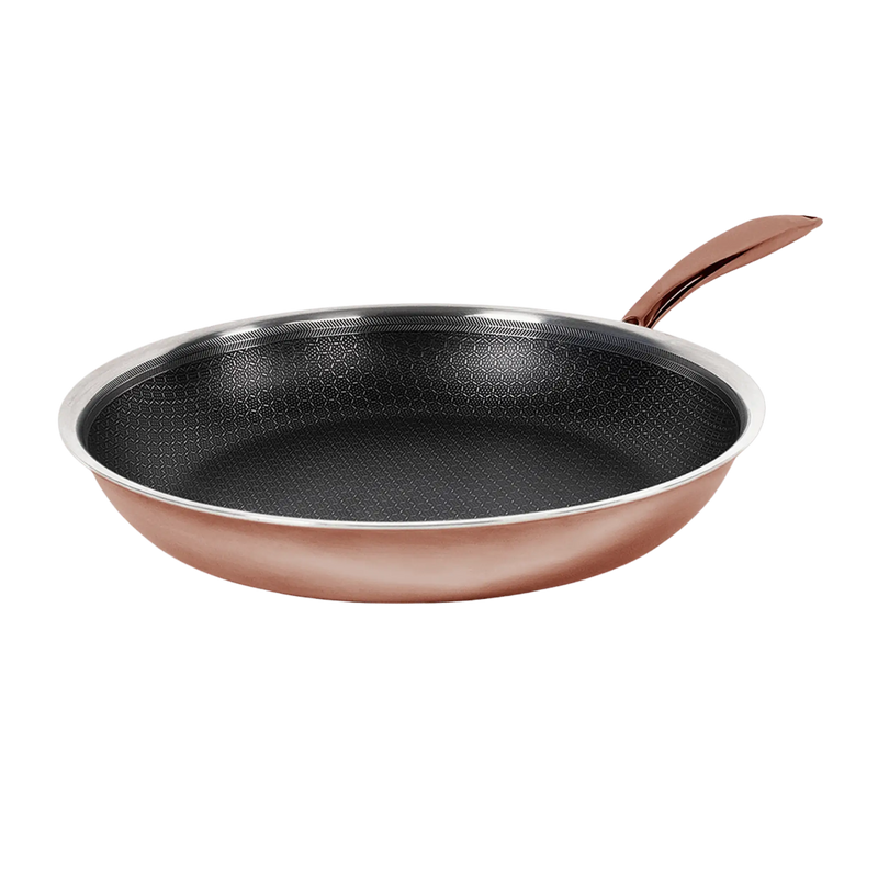 Hybrid stegepande 28 cm Rose Gold – 3-lags stål med keramisk PFAS-fri nonstick belægning – Casper Sobczyk