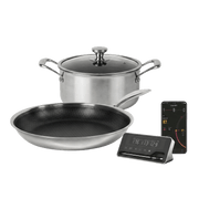 Hybrid Stegepande Ø28 + Hybrid Gryde Ø24 m/låg + Bluetooth Stegetermometer (1 probe)