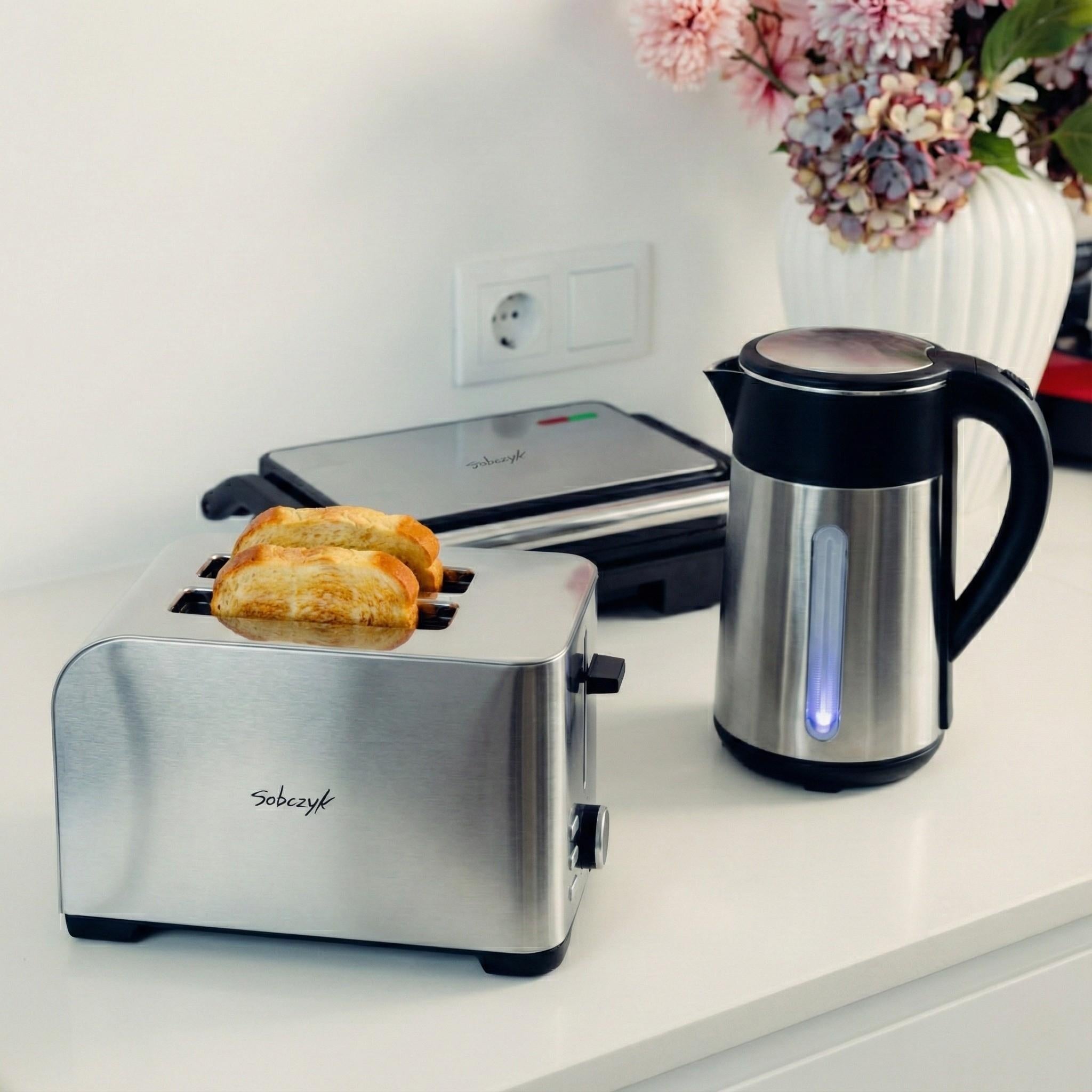 Julemorgen-sæt – Brødrister + Panini Grill + Elkedel 1,8 L