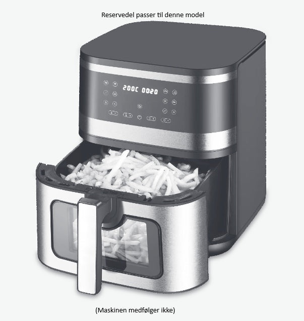 Reservedel: Digital Airfryer skuffe 8L