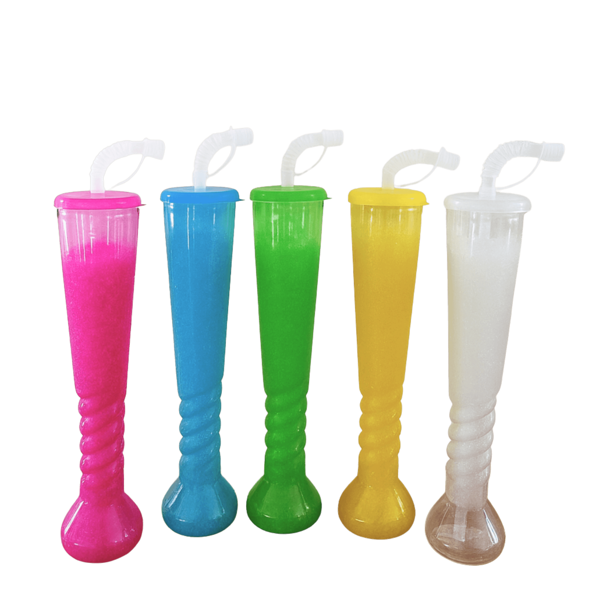 Slush Ice Bæger med Låg og Sugerør (500 ml) - Assorteret farve