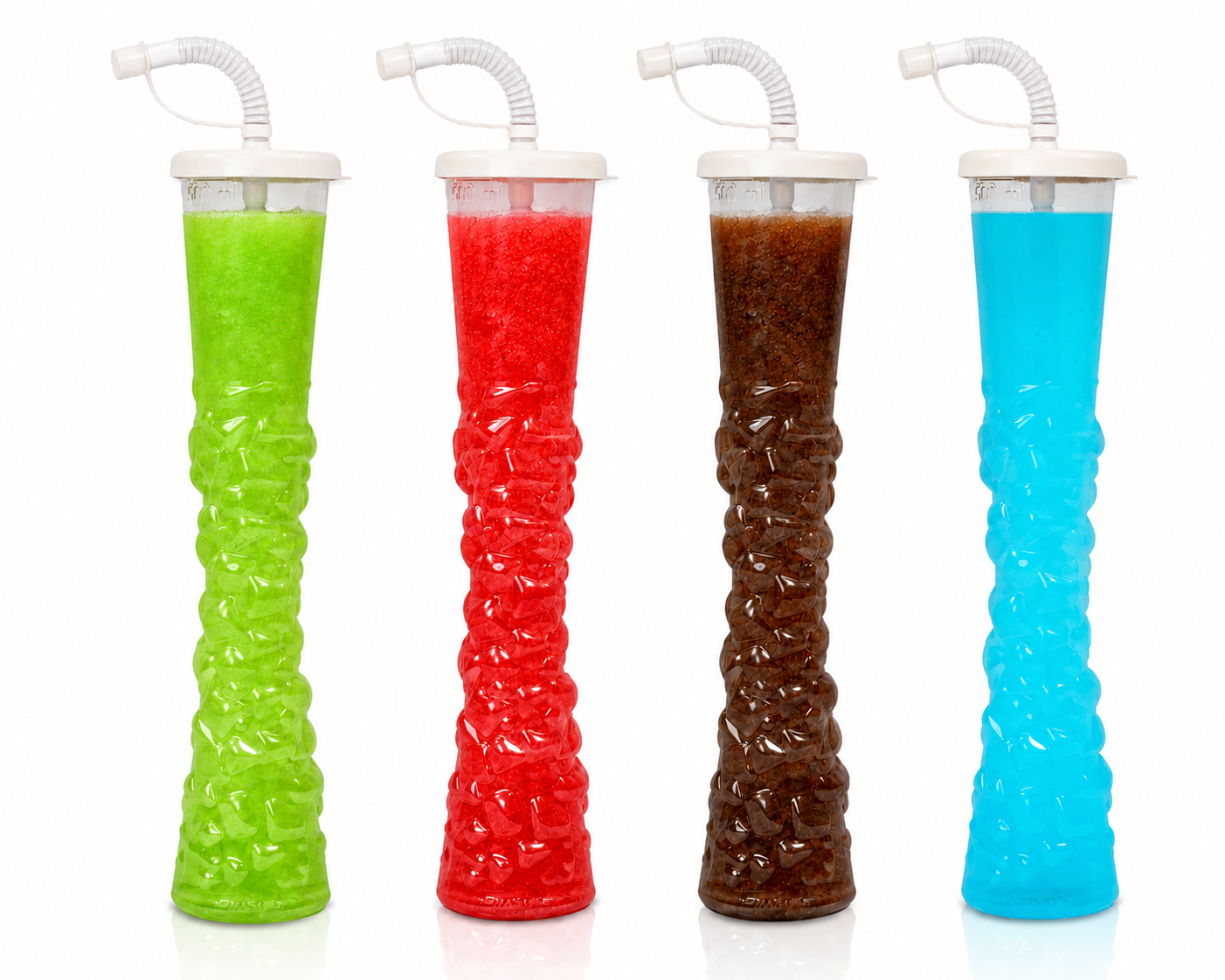 Slush Ice Bæger med Låg og Sugerør (500 ml) - Assorteret farve